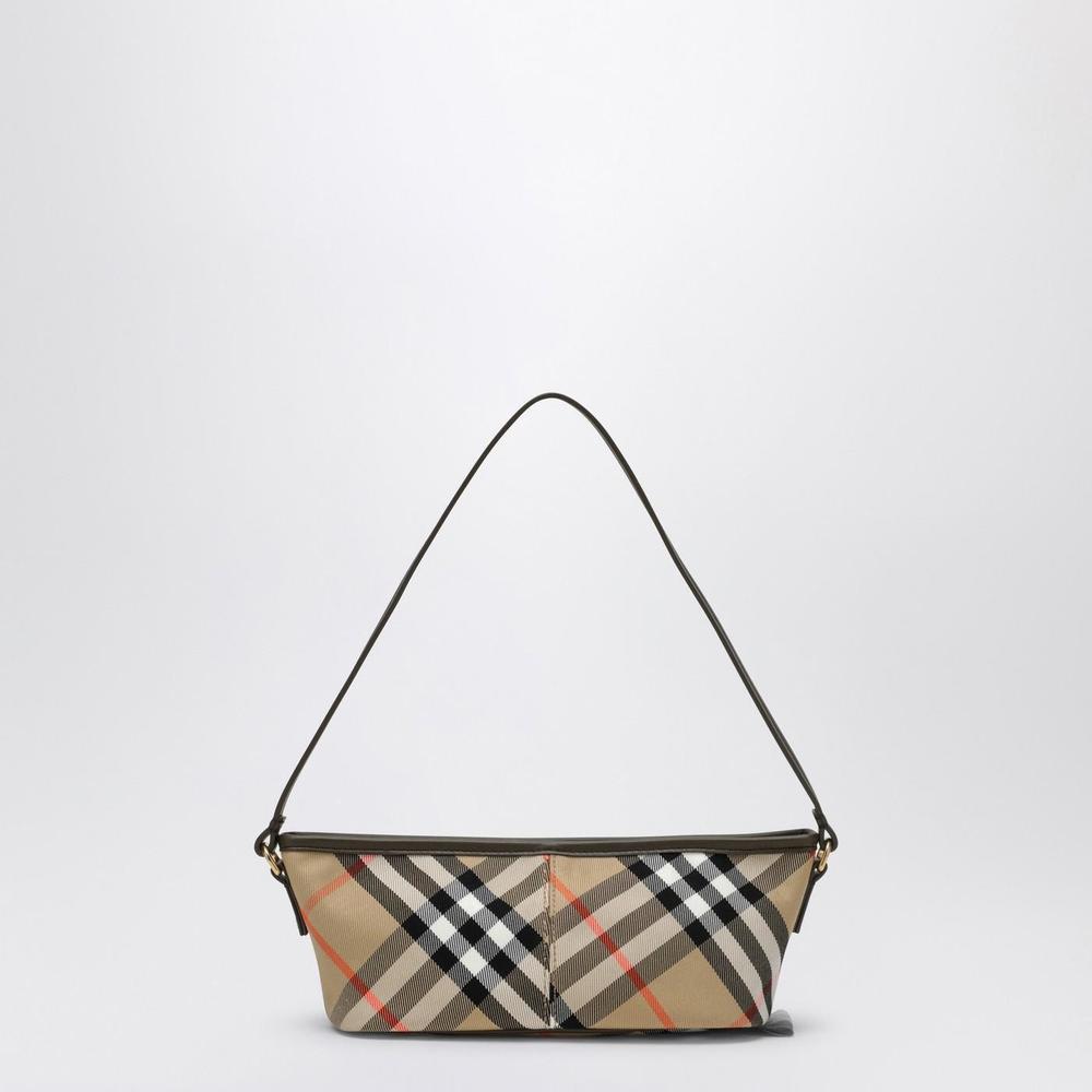 Burberry Baguette Shoulder Bag Check Brown